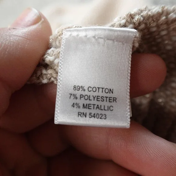 Banana Republic Cardigan Womens M Beige Metallic Knit Button Sweater Jacket Coat - Picture 8 of 10